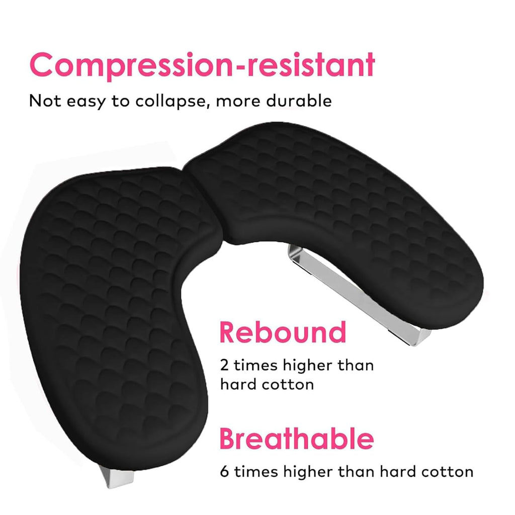 Arm Rest for Nails,U-shaped Manicure Nail Hand Rest Pillow Cushion,Foldable PU Leather Nail Tech Arm Rest for Nails Tech,Foot Hand Rest (Black)