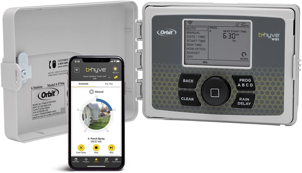 Orbit B-hyve Smart Sprinkler Controller, 6-Zone - 57946