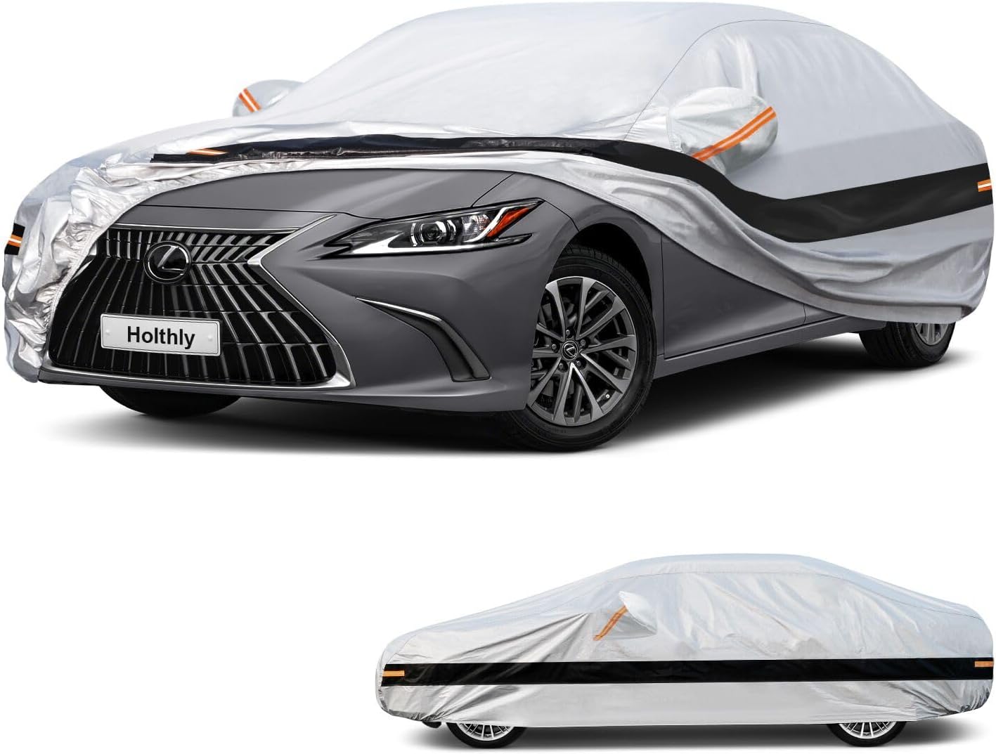 10 Layer Sedan Car Cover Waterproof All Weather for Automobiles,100% Waterproof Outdoor Car Covers Rain Snow UV Dust Protection. Custom Fit for Lexus ES, Cadillac CT5,Buick Lacrosse,etc