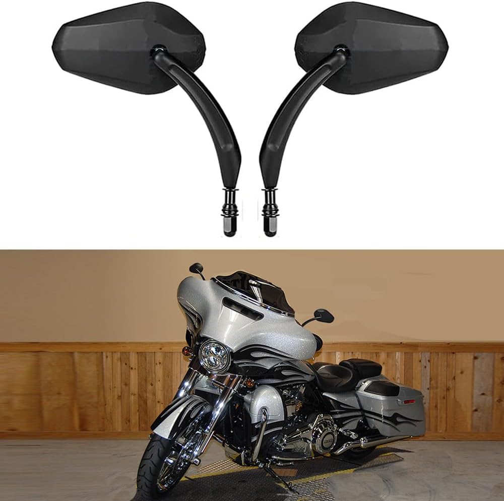 DREAMIZER Sportster Mirrors Compatible with Harley Road King Street Electra Glide Dyna Softail Road Glide Motorcycle Rearview 1982-2026 (Black)