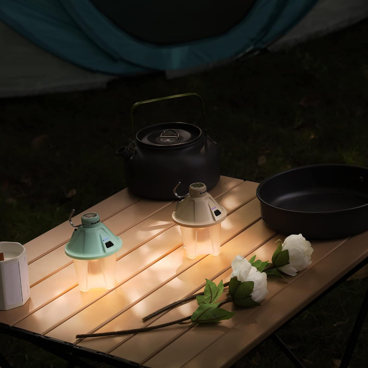 EverBrite 2 Pack Rechargeable Camping Lantern, 450LM LED Tent Light