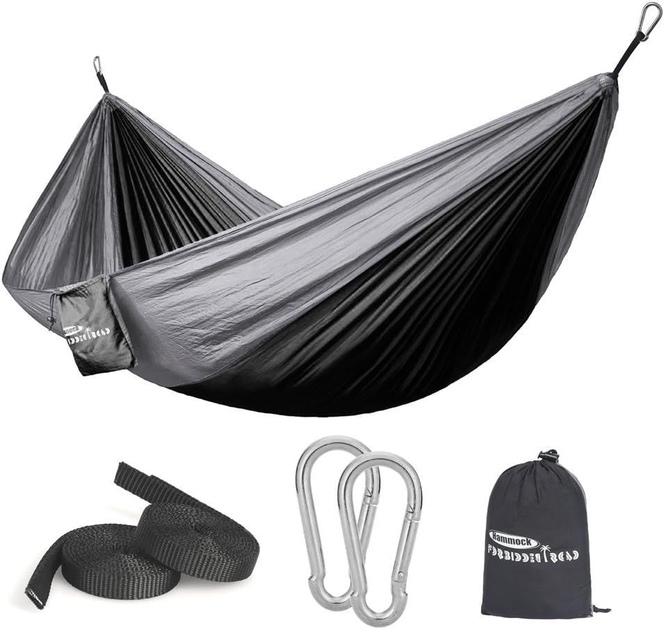 Forbidden Road Camping Hammock 400lbs Capacity Portable Hammock for Outside, Backyard, Travel, Backpacking, Beach