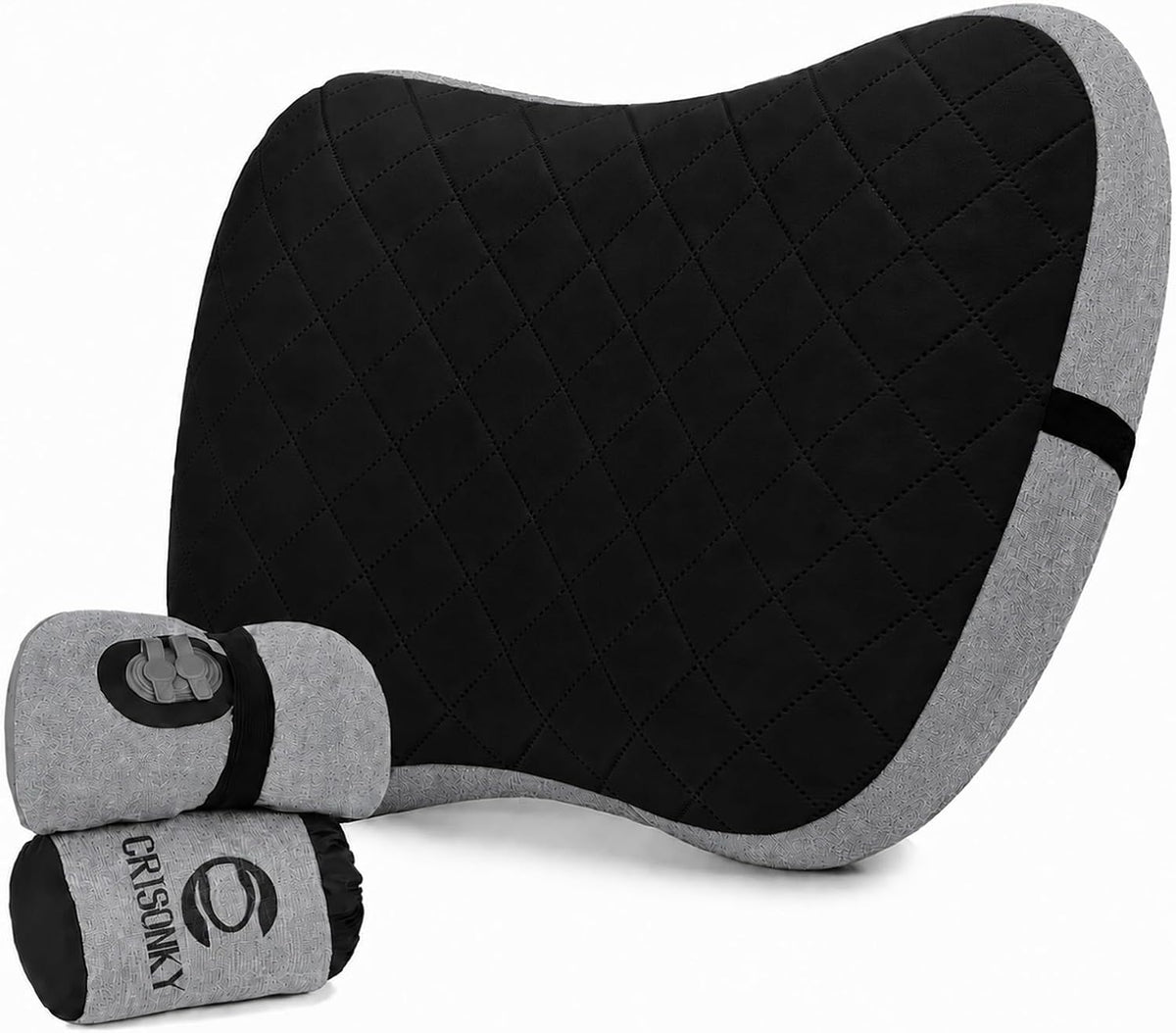 Crisonky Camping Pillow with Removable Cover, Ultralight Inflatable Pillow