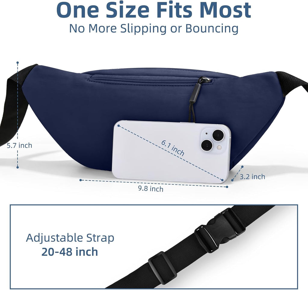 ZOORON Fanny Packs for Women Men Crossbody Waist Pack Bag Running Belt