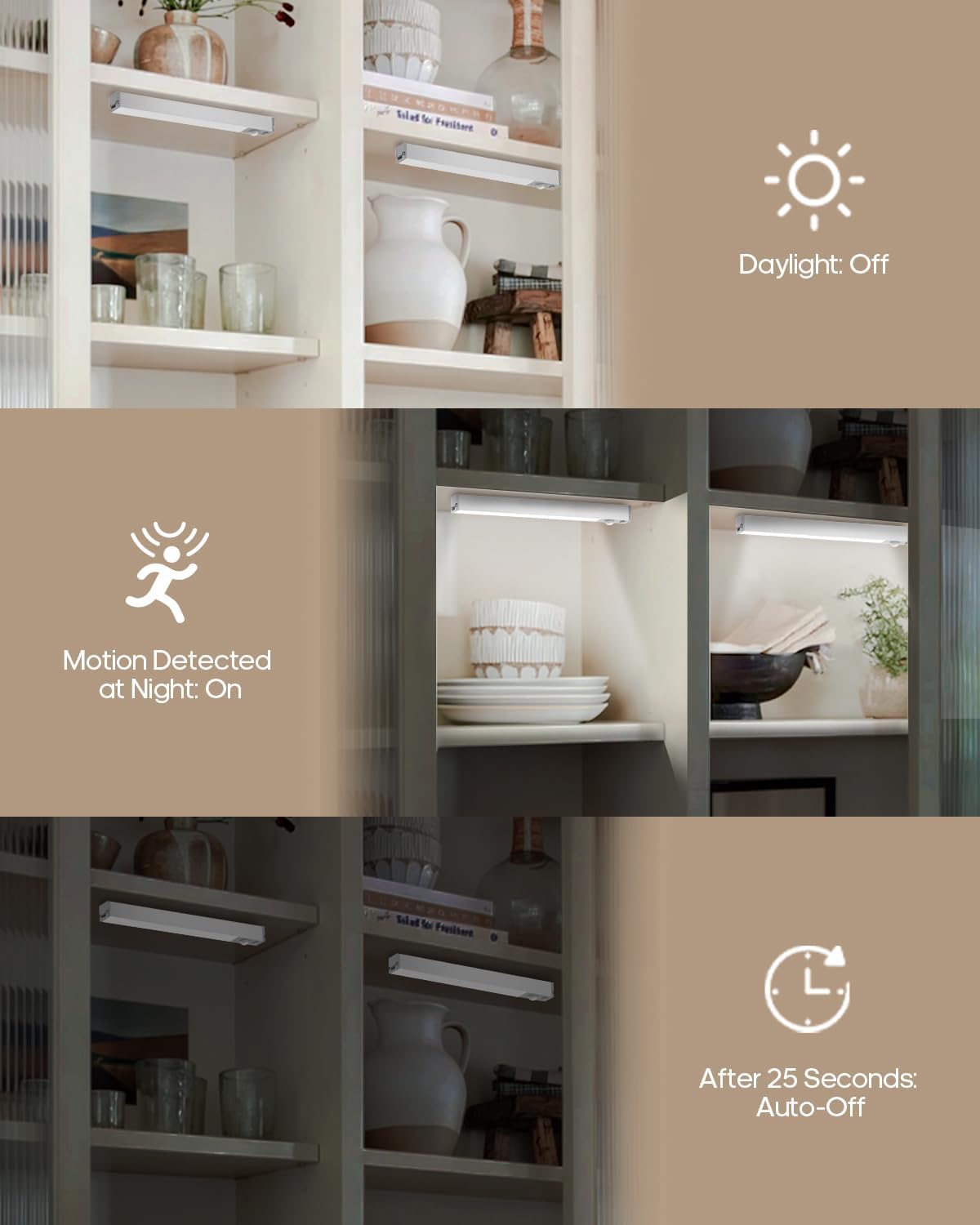 GOODEA 7" Under Cabinet Lighting with Charging Station, 6 Pack