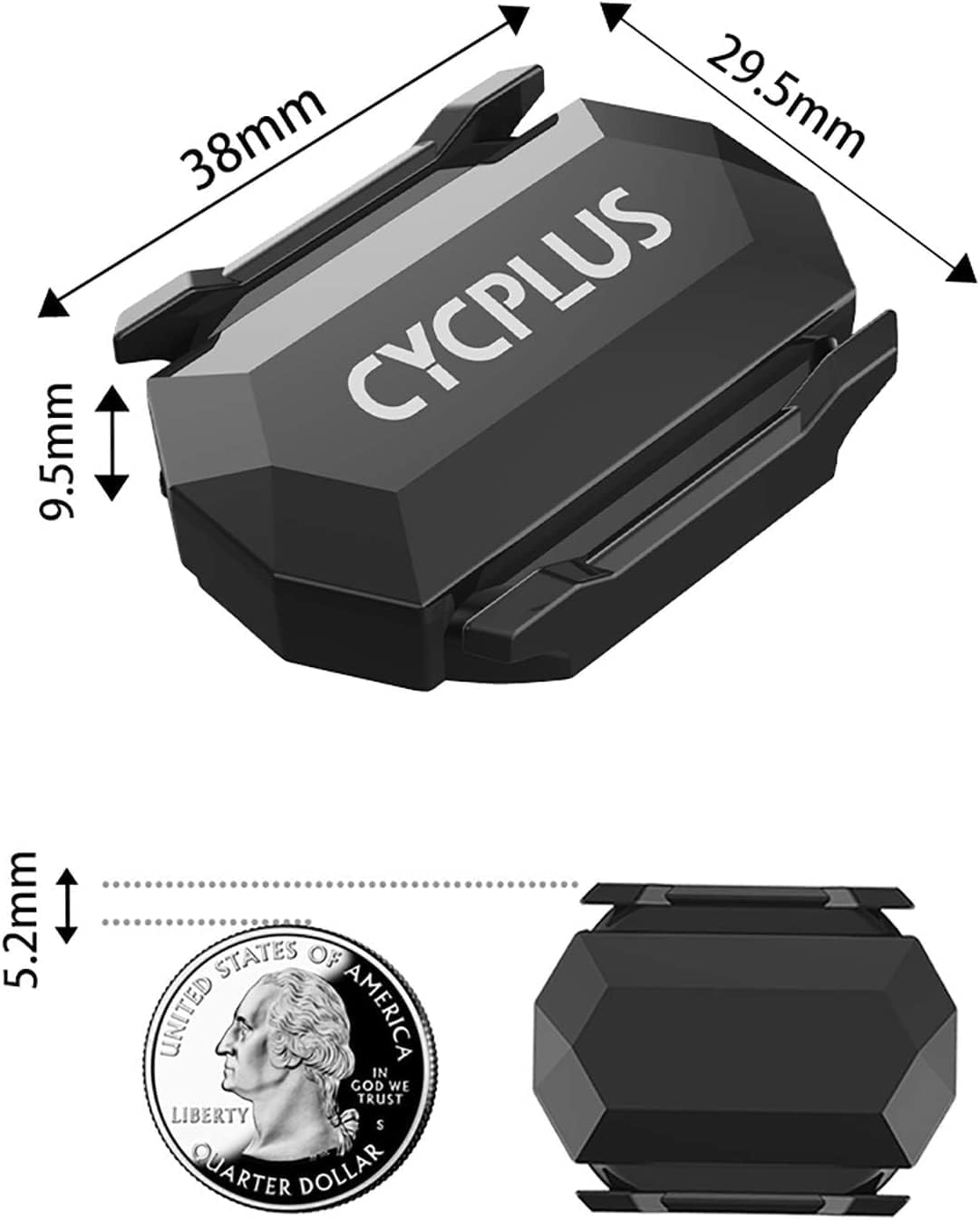 CYCPLUS Cycling Speed & Cadence Sensor, Bluetooth & ANT+, IP67 Waterproof