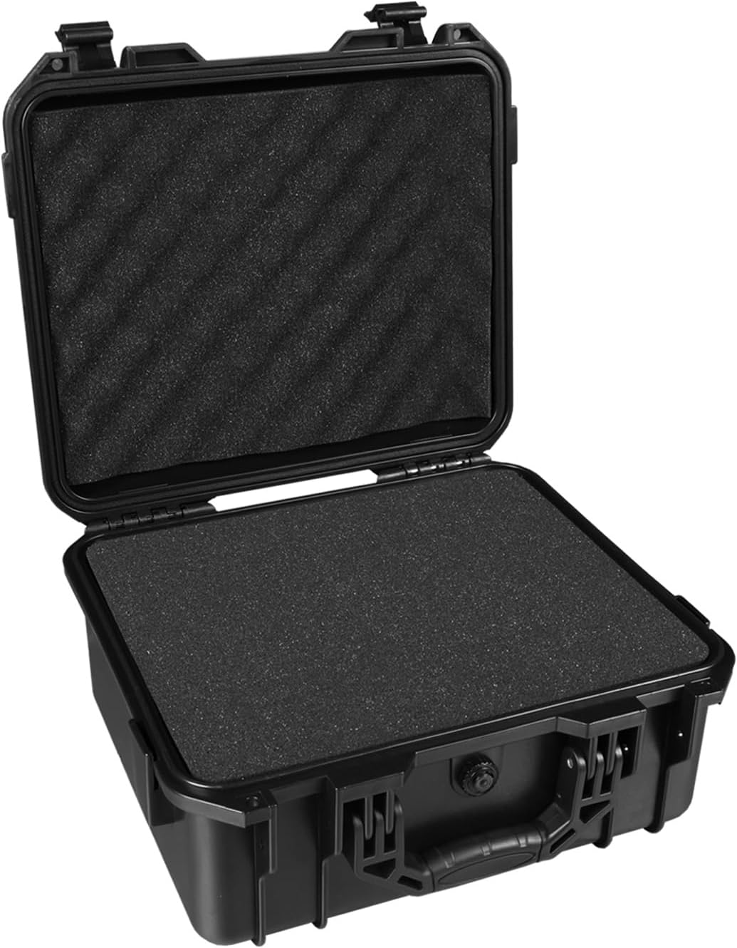 Jack Boss Hard Case, 13.6x11.4x6 Inch Portable Weather Waterproof Protective Camera Case with Customizable Foam, Fit Use of Drones, Camera, Equipments,Black