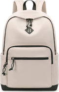 Lohol Classic Backpack for Girls Boys Teens, Lightweight Bookbag for School Travel College (Beige/Green)