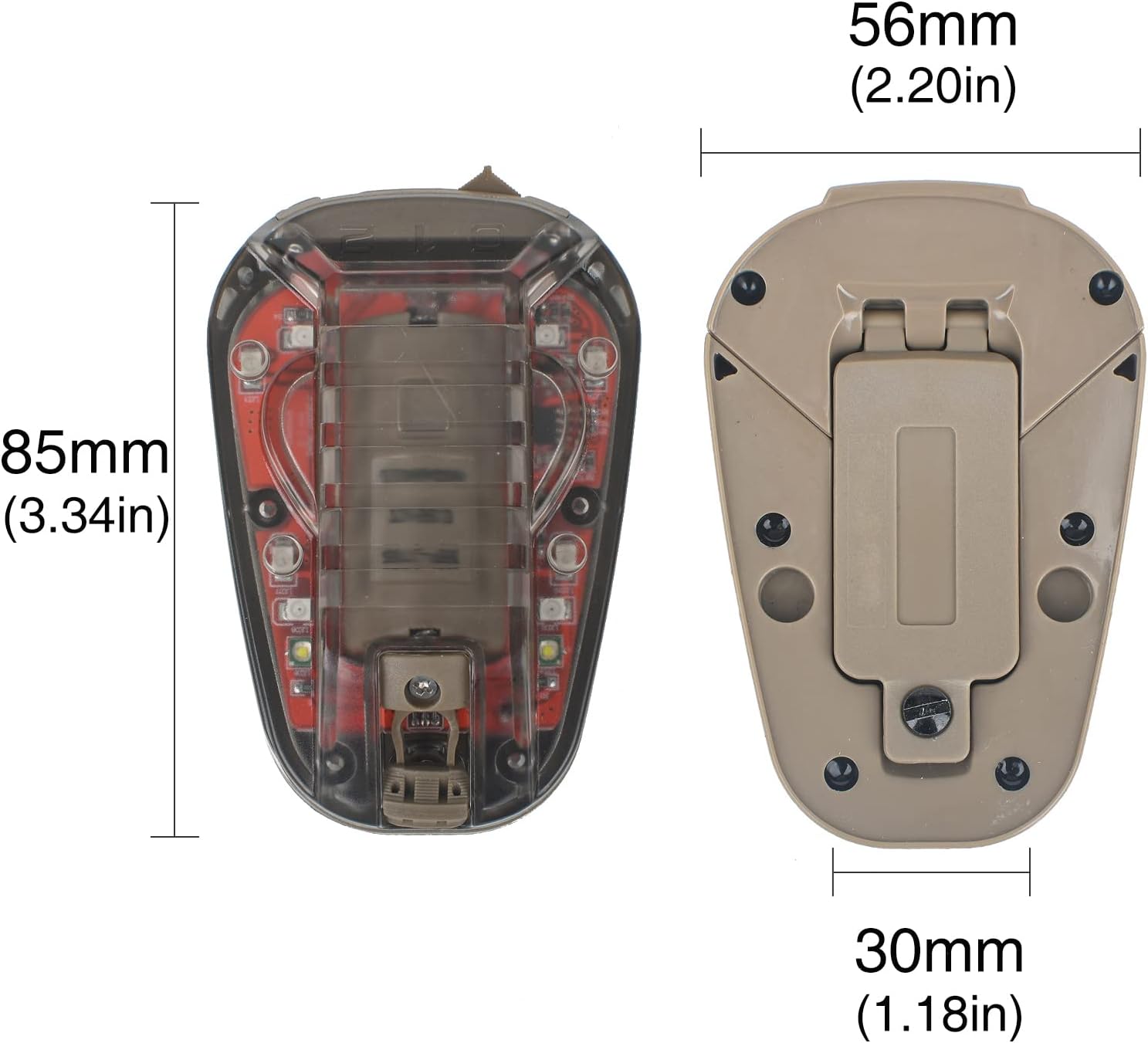 NOBUHIRO 4 Modes Tactical Helmet Light with Visible LED+IR Constant/Strobe
