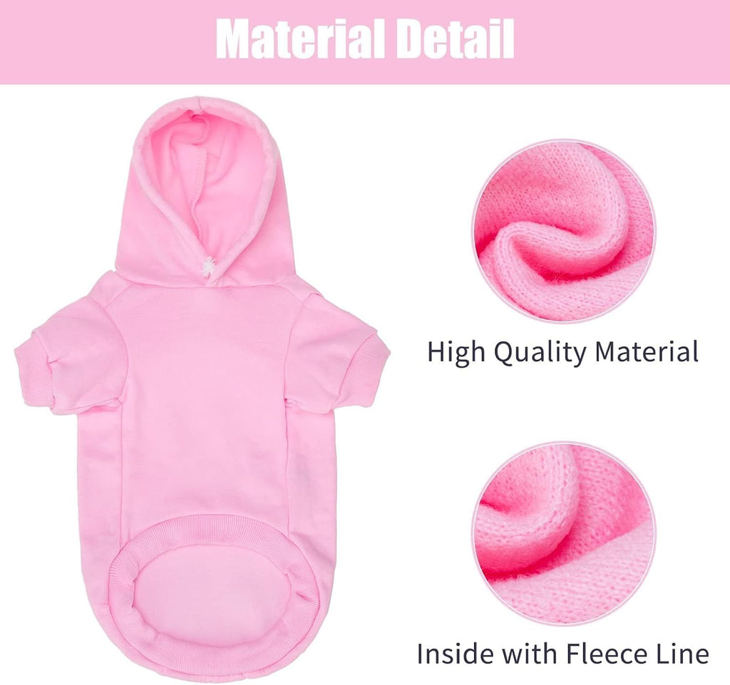 BINGPET Security Dog Hoodie, Pet Sweater Clothes with Leash Hole, Pink