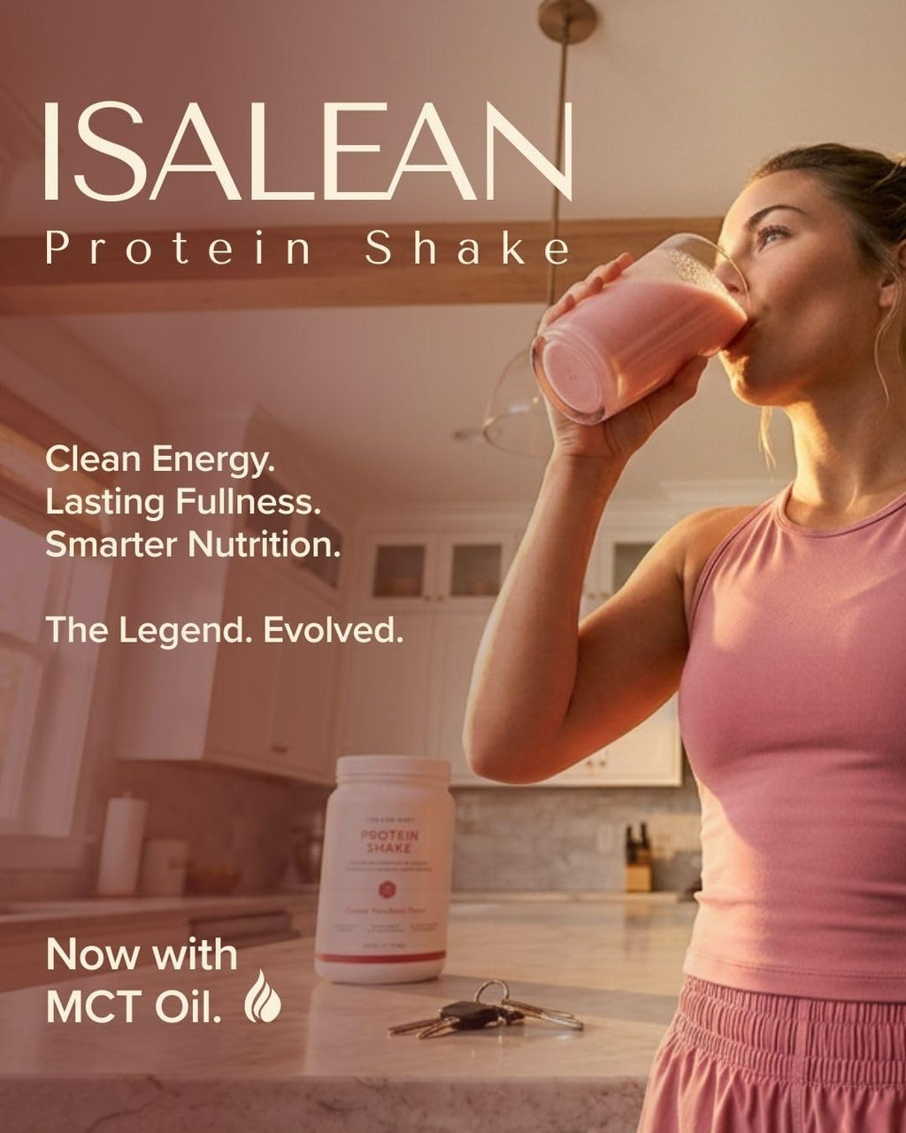 Isagenix IsaLean, 24g Protein Shake, Creamy Strawberry, 27.7 oz