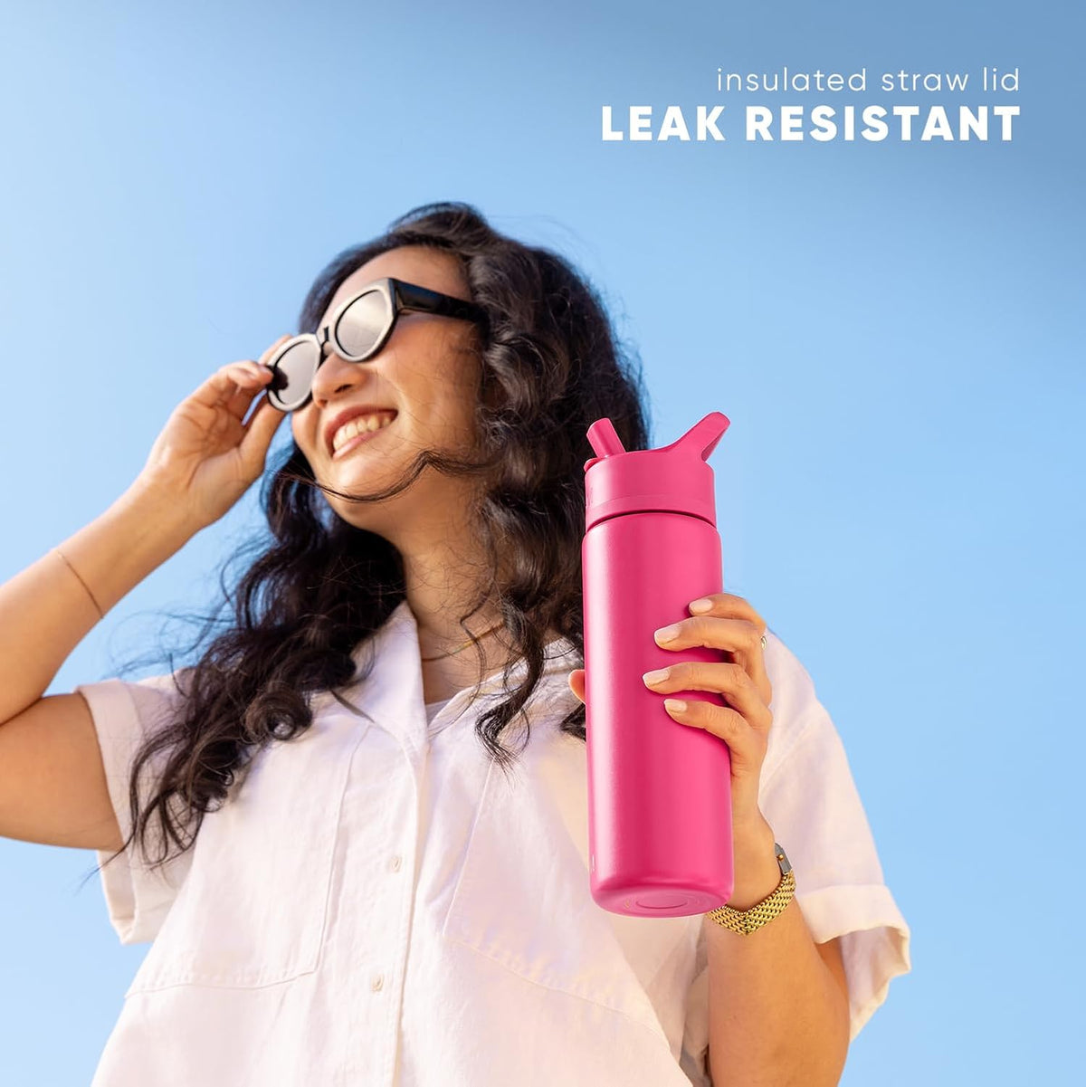 Simple Modern Insulated Water Bottle with Straw | 18oz | Pink