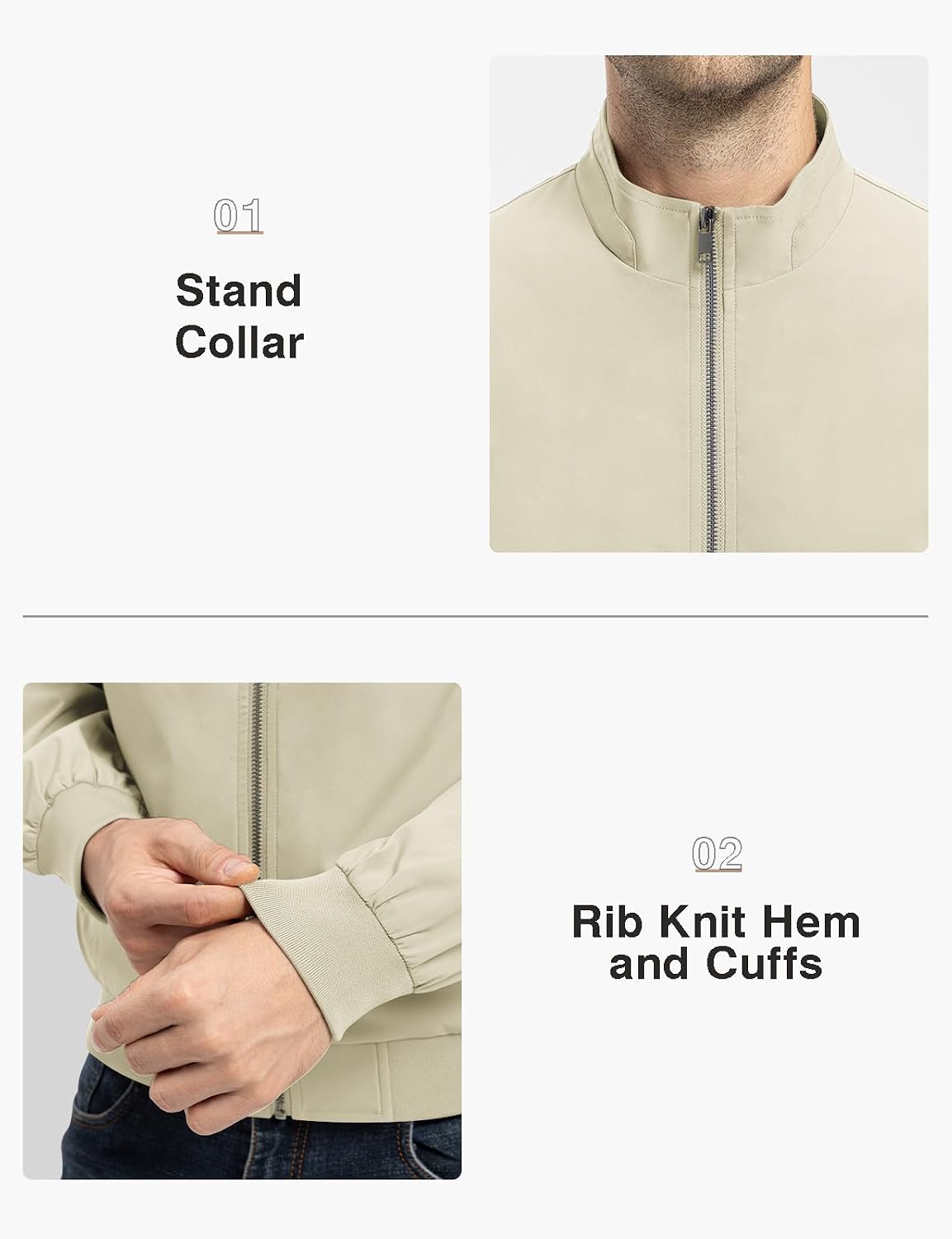 TBMPOY Men's Lightweight Jackets Casual Windbreaker Stylish Light Fall Spring Golf Work Dress Business