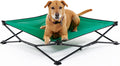 Coolaroo On-The-Go Elevated Dog Bed - Foldable Pop-Up Travel Dog Bed with Breathable, Moisture-Resistant Fabric, Carry Bag Included, Lightweight & Portable, Emerald Green, Large