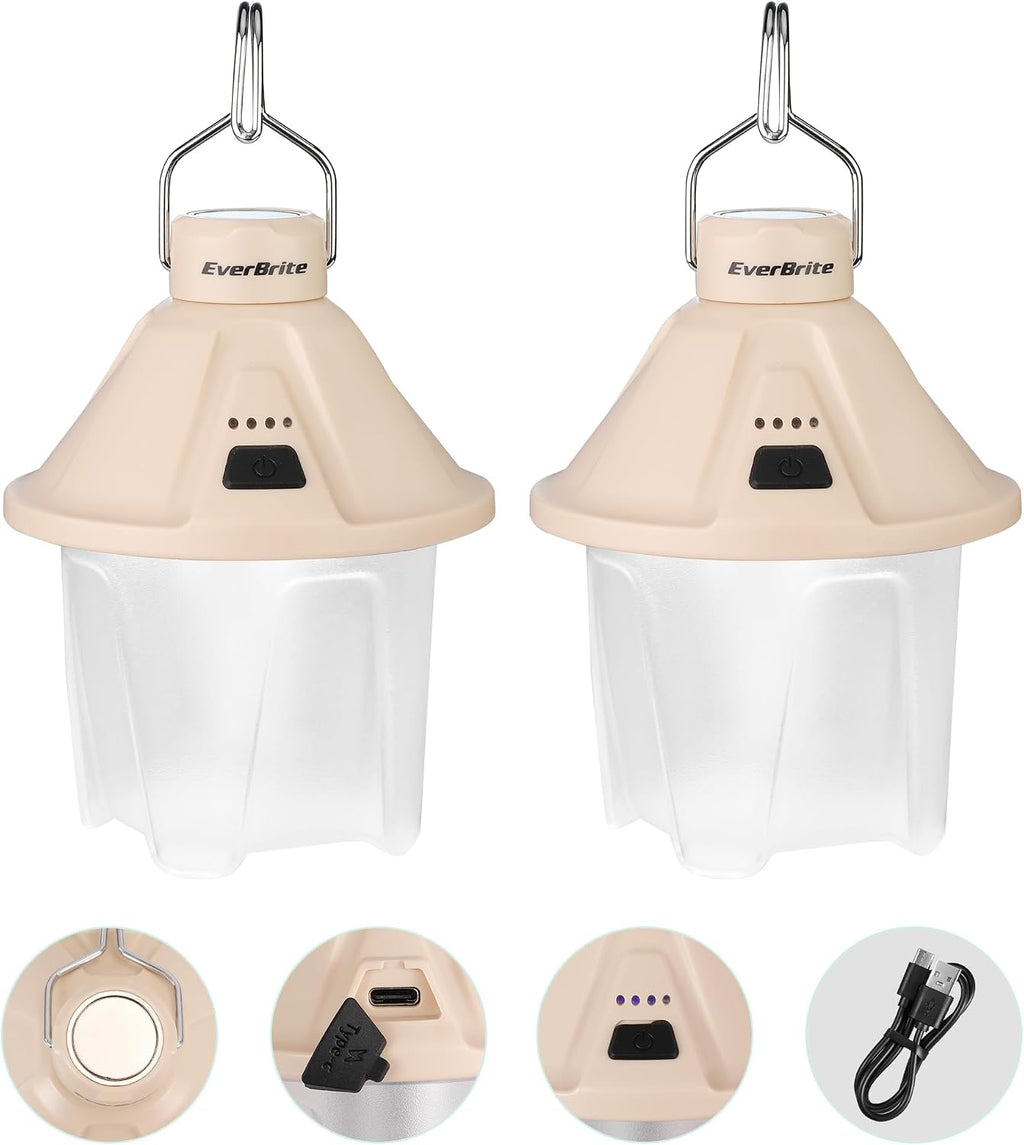 EverBrite 2 Pack Rechargeable Camping Lantern, 450LM LED Tent Light