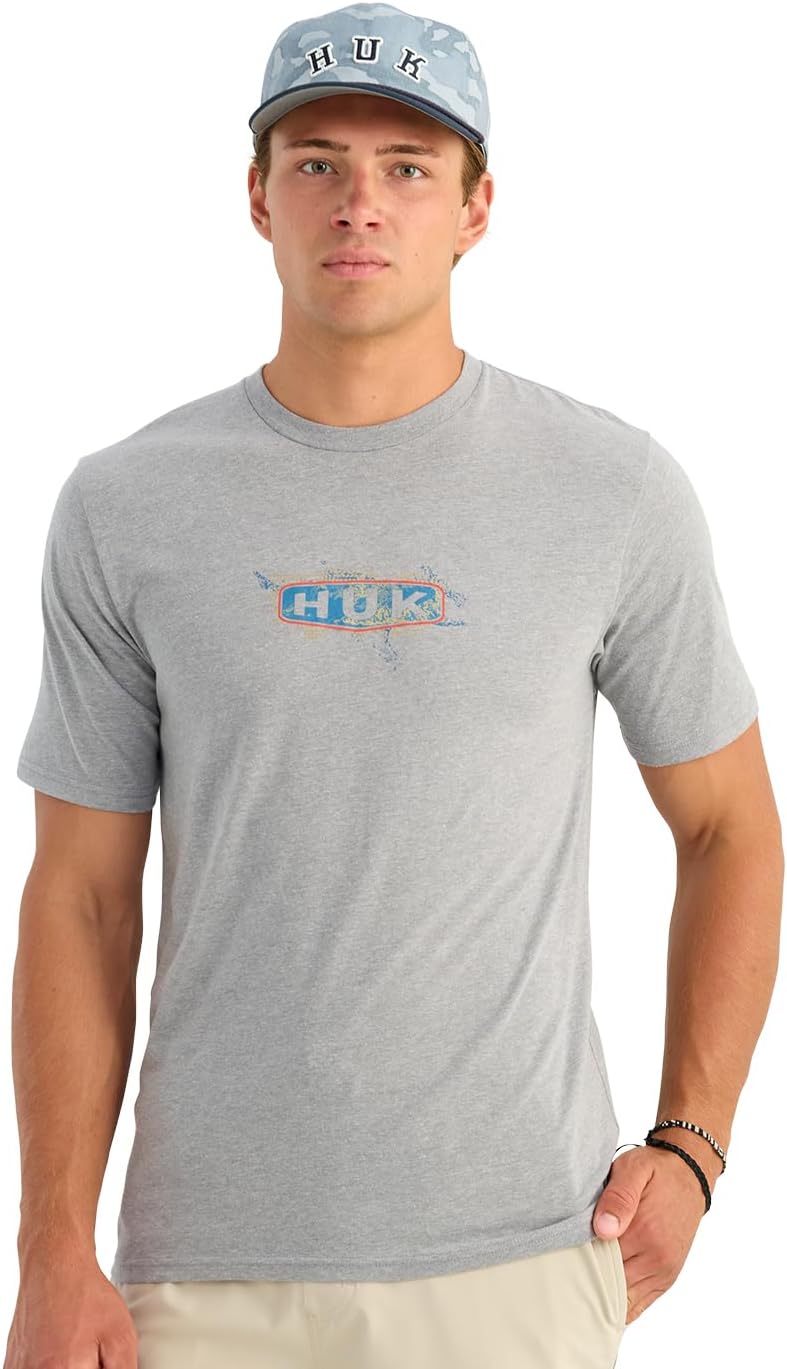HUK Mens Fishing Graphic Tee, Performance Short Sleeve, Quick-Dry