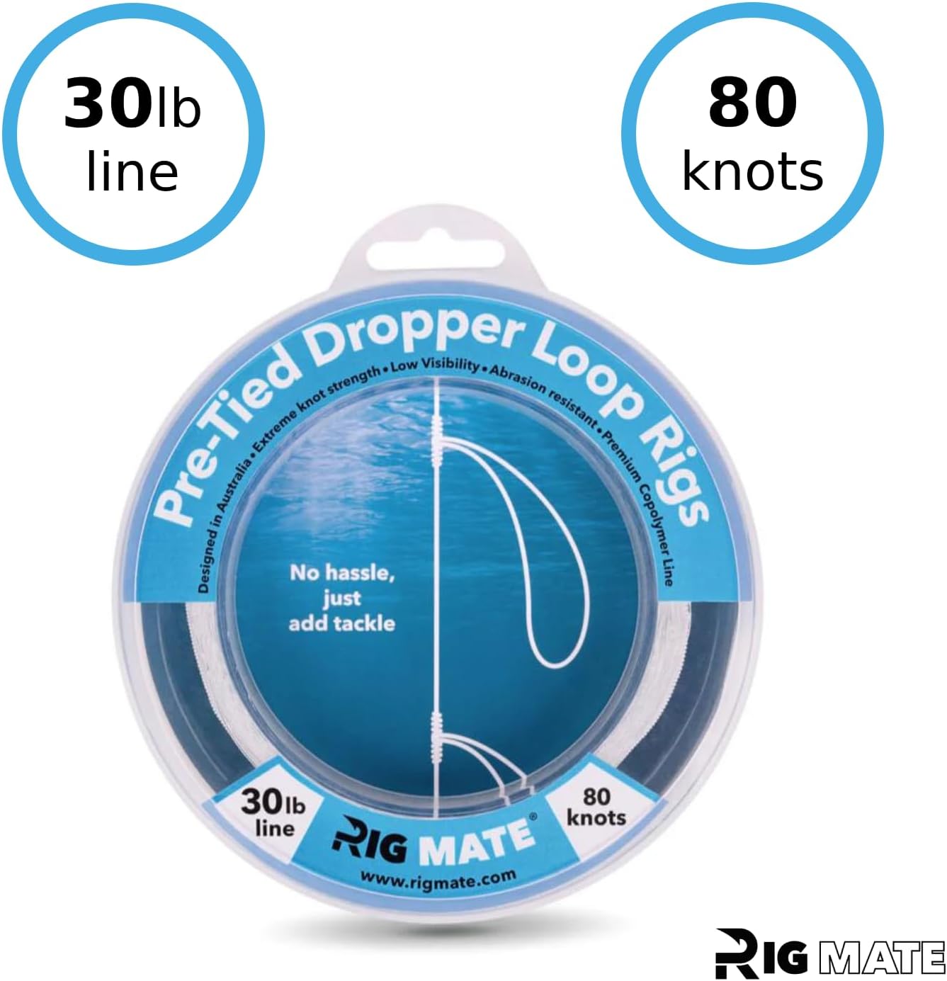 30 lb Pre-Tied Dropper Loop Rigs. Fishing Line Spool. Loops 18 Inches Apart with 5.5 Inch Loop Size. Perfect for Saltwater & Freshwater Fishing. Perfect for Snapper & Other Bottom Feeding Fish.