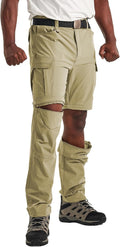 Men's Convertible Hiking Pants with 7 Pockets, Zip-Off Quick-Dry