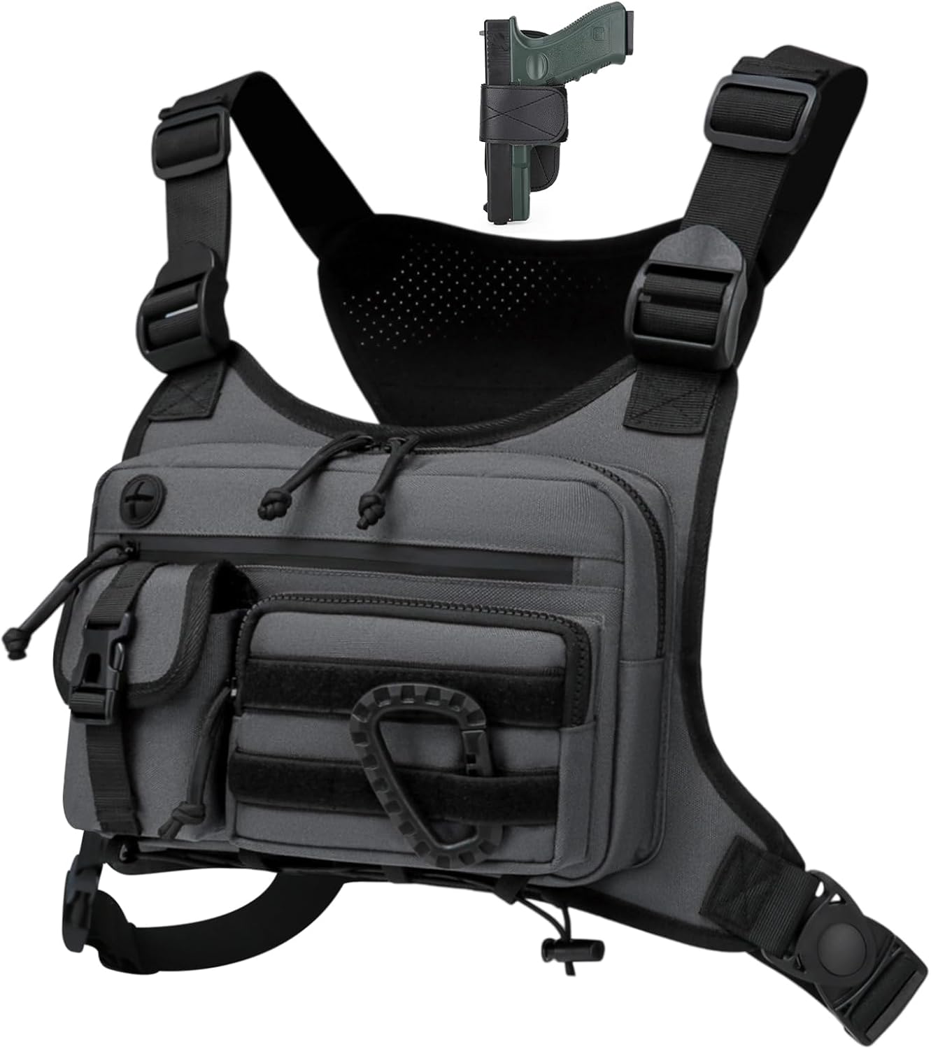 Muserise Outdoor Chest Bag For Men and Women, Tactical Vest For Running, Cycling, EDC Chest Pack Rig For Sports and Workouts
