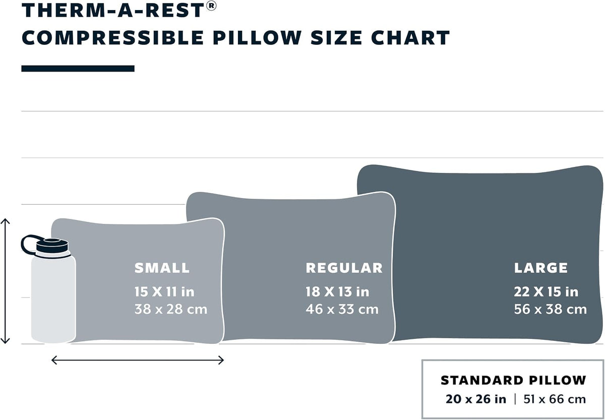 Therm-a-Rest Compressible Cinch Camping and Backpacking Pillow, Regular - 14 x 18 Inch, Desert