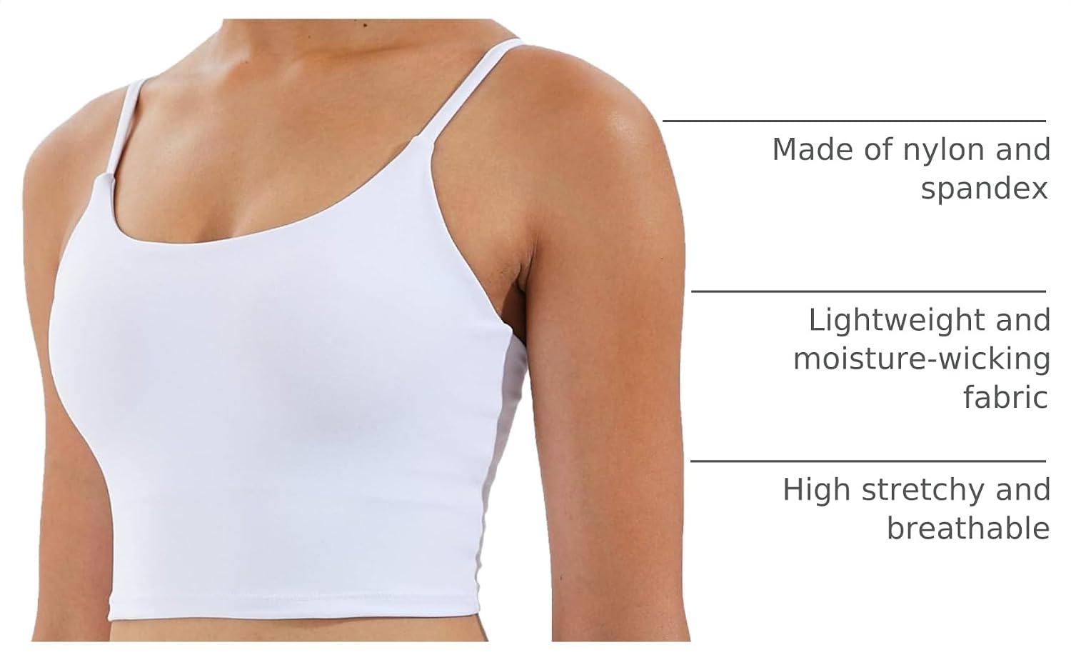 Women's Strappy Stretch Sports Bra Longline Yoga Tank Top Fitness Bra Workout Camisole Crop Tops for Teen Girl