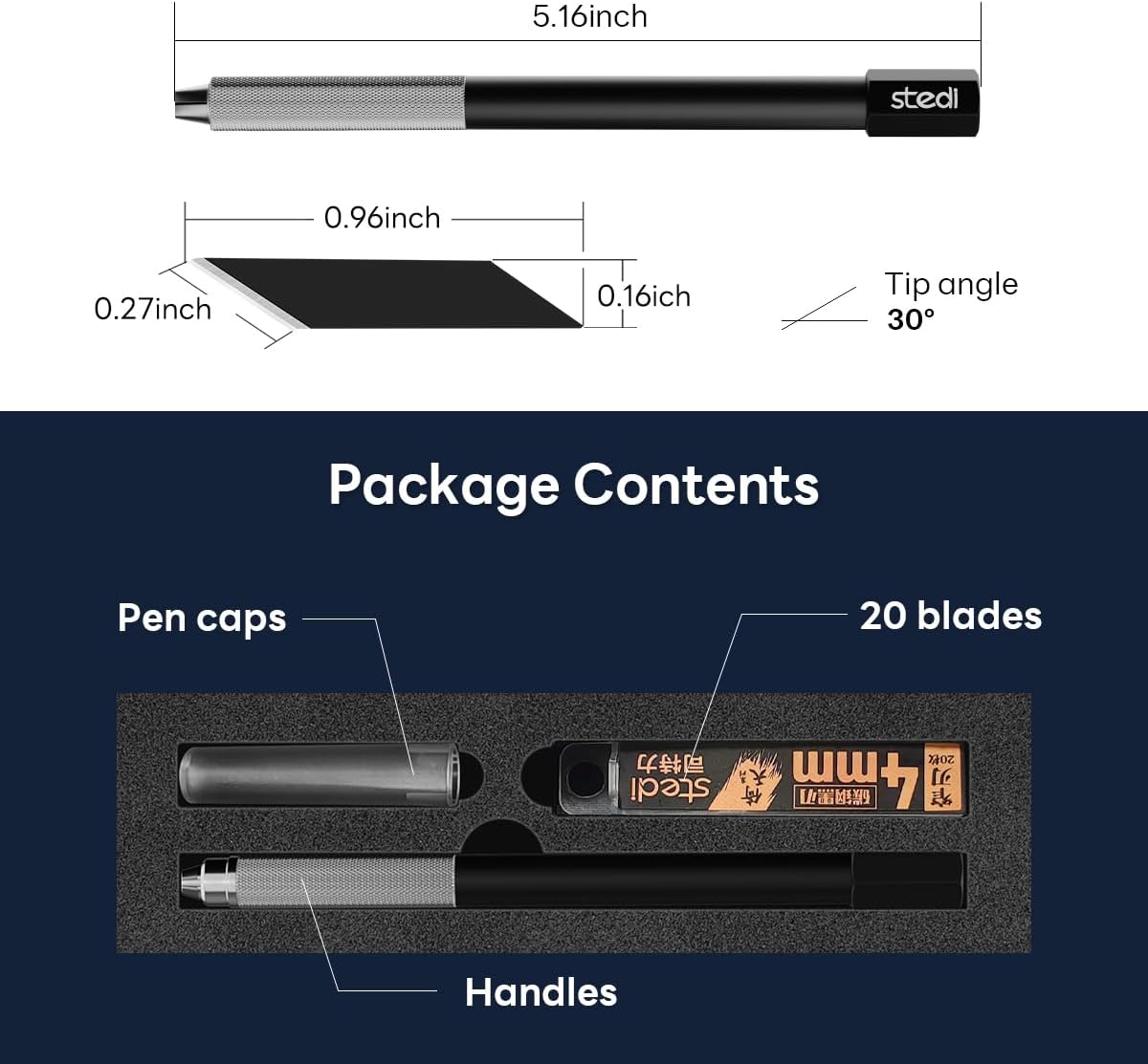 stedi Craft Hobby Knife Kit, Model Hobby Making Tools, All Metal Precision Craft Knife with 20PCS Blades for Gundam, Scale Military Model, 3D Resin Parts
