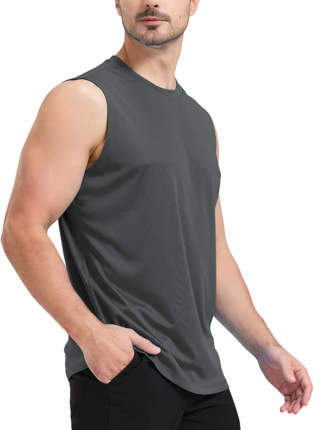 Men's Sleeveless UPF 50+ Swim Shirts Quick Dry UV Workout Tank Top