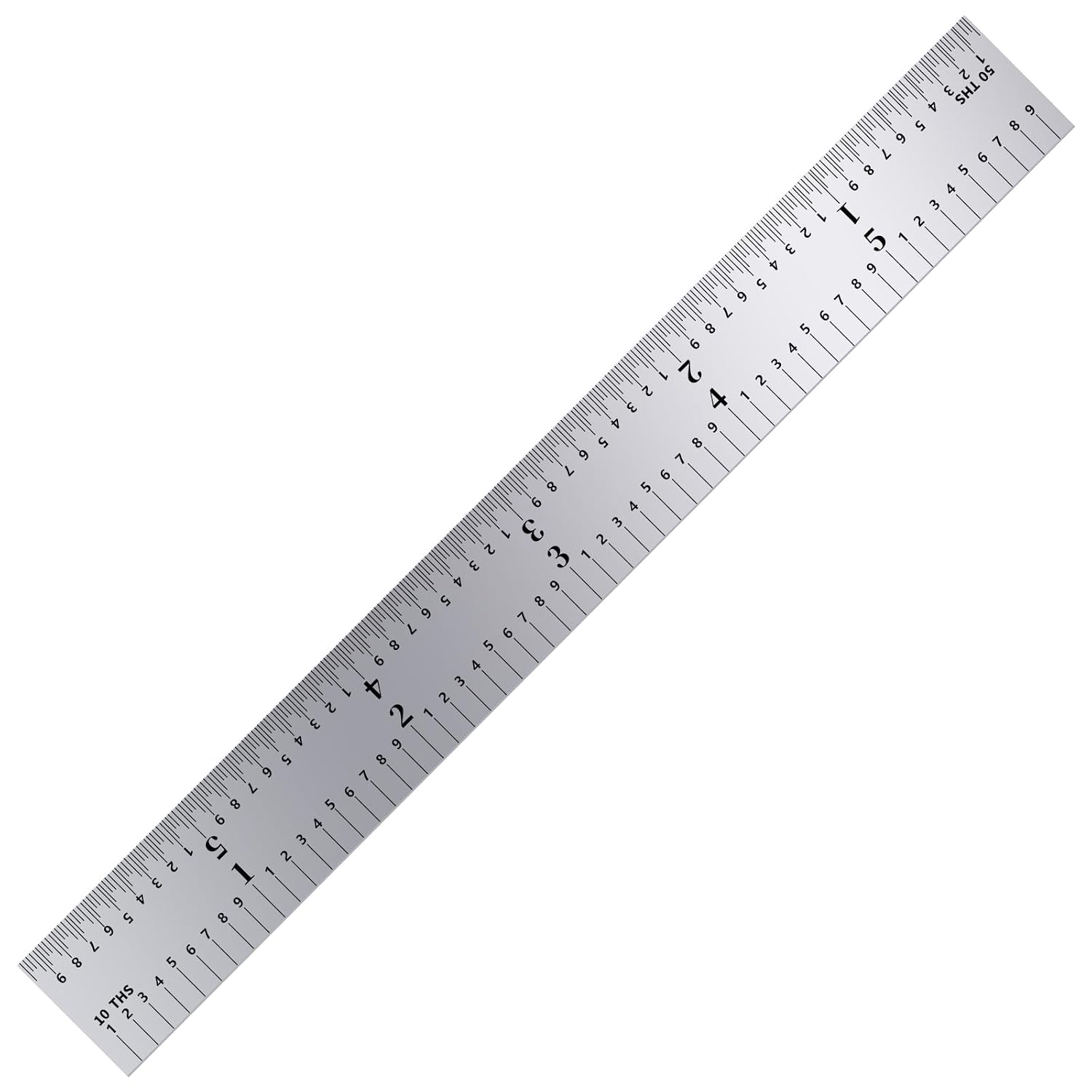 PEC Tools Made in USA 6" Metal Ruler, Rigid, 3 Pack