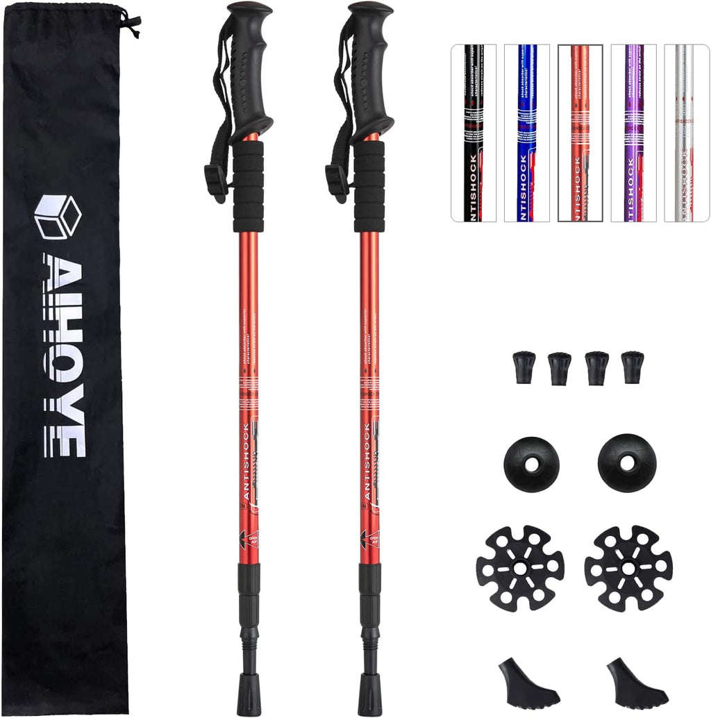 Aihoye Hiking Trekking Poles, 2 Pack Walking Hiking Sticks for Men &Women