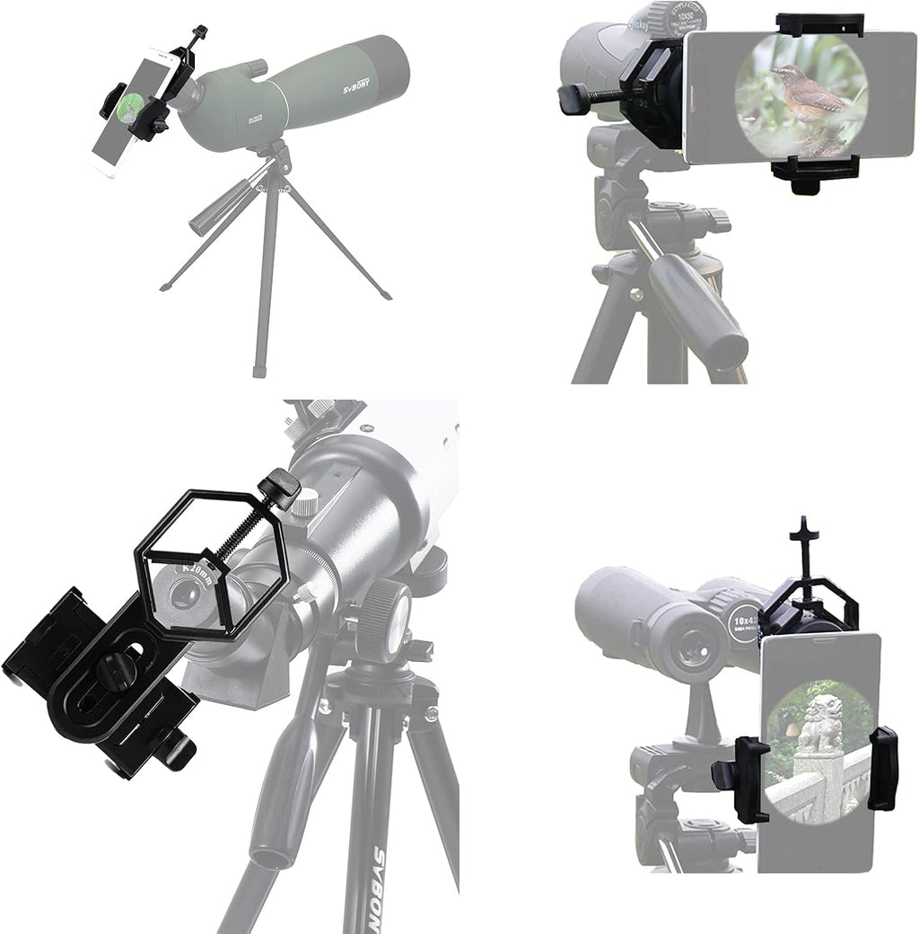 SVBONY Universal Cell Phone Adapter, Telescope Phone Mount Diameter 25-48mm