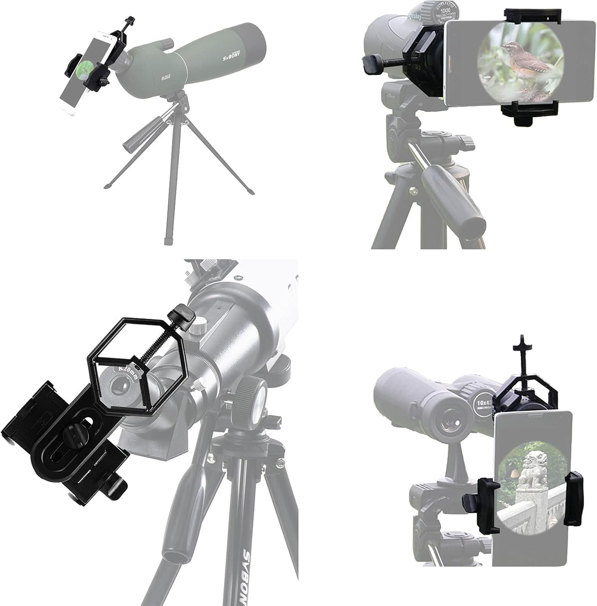 SVBONY Universal Cell Phone Adapter, Telescope Phone Mount Diameter 25-48mm
