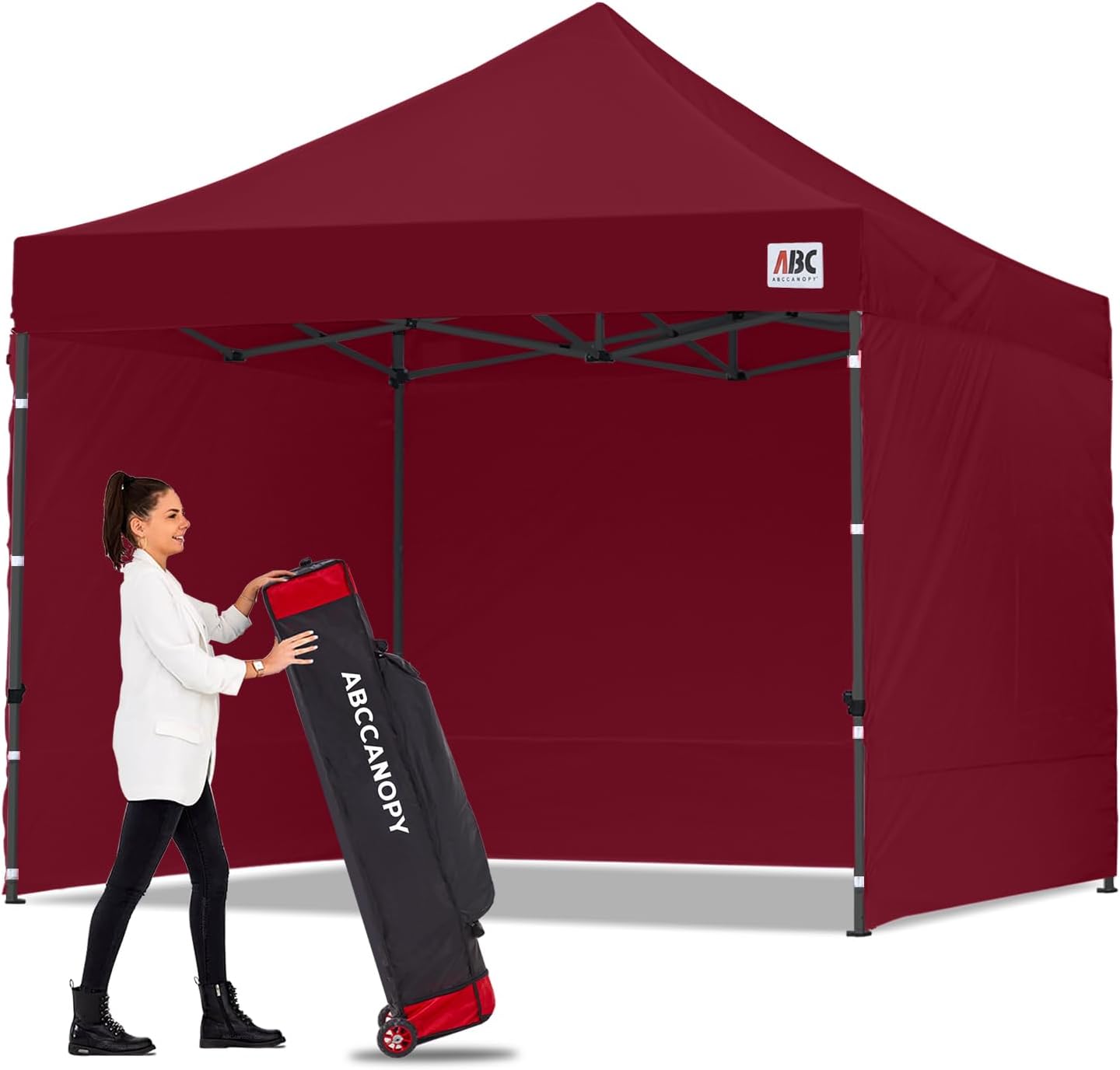 ABCCANOPY Heavy Duty Easy Pop up Canopy Tent with Sidewalls 10x10, Kelly Green