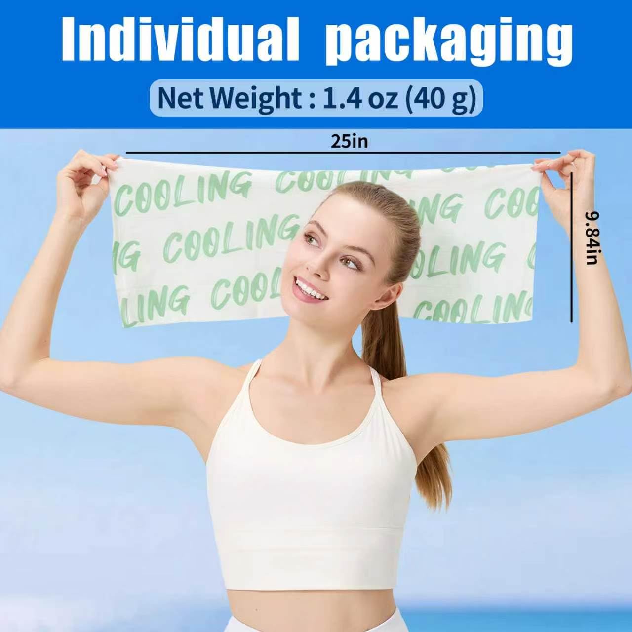 50 Pack Cooling Wipes Cooling Towels for Neck and Face Cool Towel Neck Wraps, Ice Towel, for Yoga,Sport,Running,Gym,Workout,Camping,Fitness,Workout & More Activities Camping in Hot Weather (Green)