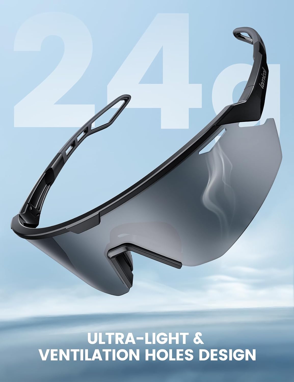 Lamicall 24g Polarized Sports Sunglasses for Men Women - UV400 Protection Sun Glasses for Baseball Running Cycling Fishing