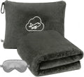 Travel Blanket, Airplane Blanket, Ultra-Soft, Warm & Lightweight, 65x40 in, Outdoor Blanket Essentials for Women, Men & Kids, Included Eye Mask, Luggage Sleeve & Backpack Clip Dark Grey