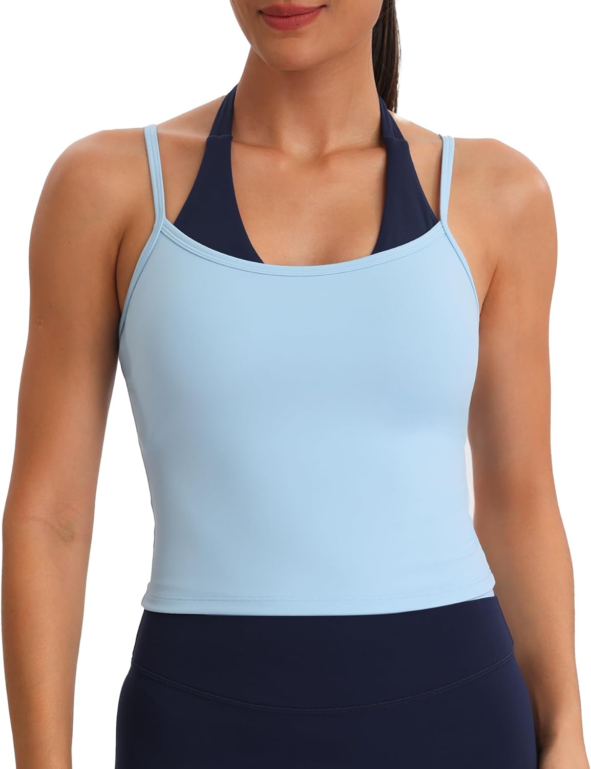 Aoxjox Women's Dual Core Bra & Tank Top Separable 2-Piece Set