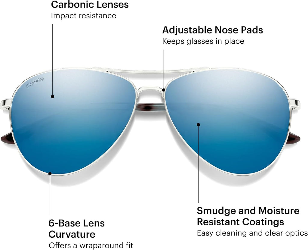 SMITH Langley 2 Aviator Sunglasses – Medium Fit