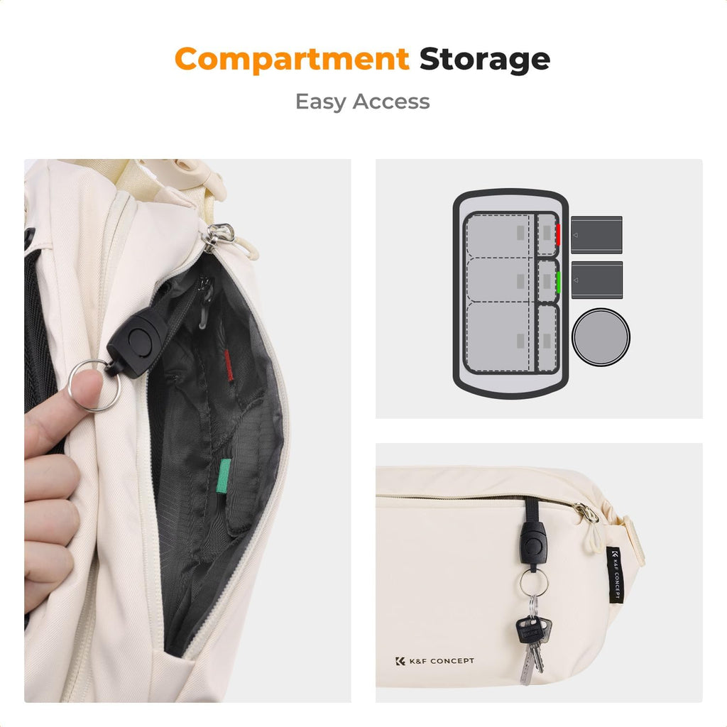 K&F CONCEPT 2 in 1 Camera Sling Bag, Everyday Shoulder Bag
