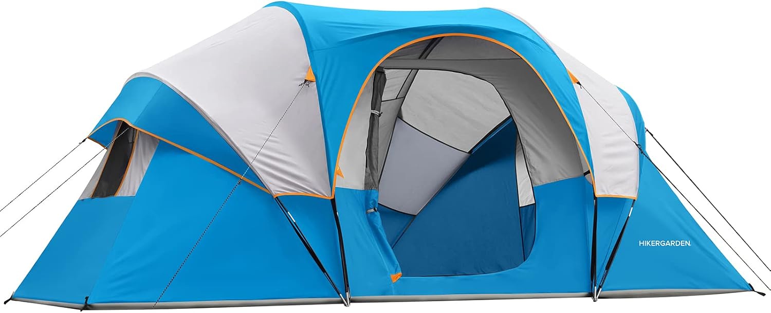 HIKERGARDEN 10 Person Tents for Camping Family Outdoor Dome Tent