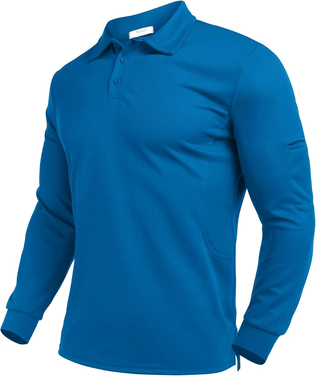 Deyeek Men's Long Sleeve Polo Shirts, Quick Dry Golf Polo for Men