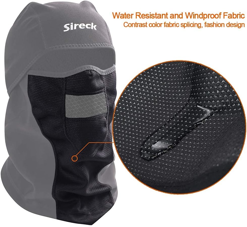 Sireck Cold Weather Balaclava Ski Mask, Water Resistant and Windproof Fleece Thermal Face Mask, Cycling Motorcycle Neck Warmer Hood Winter Gear for Men Women