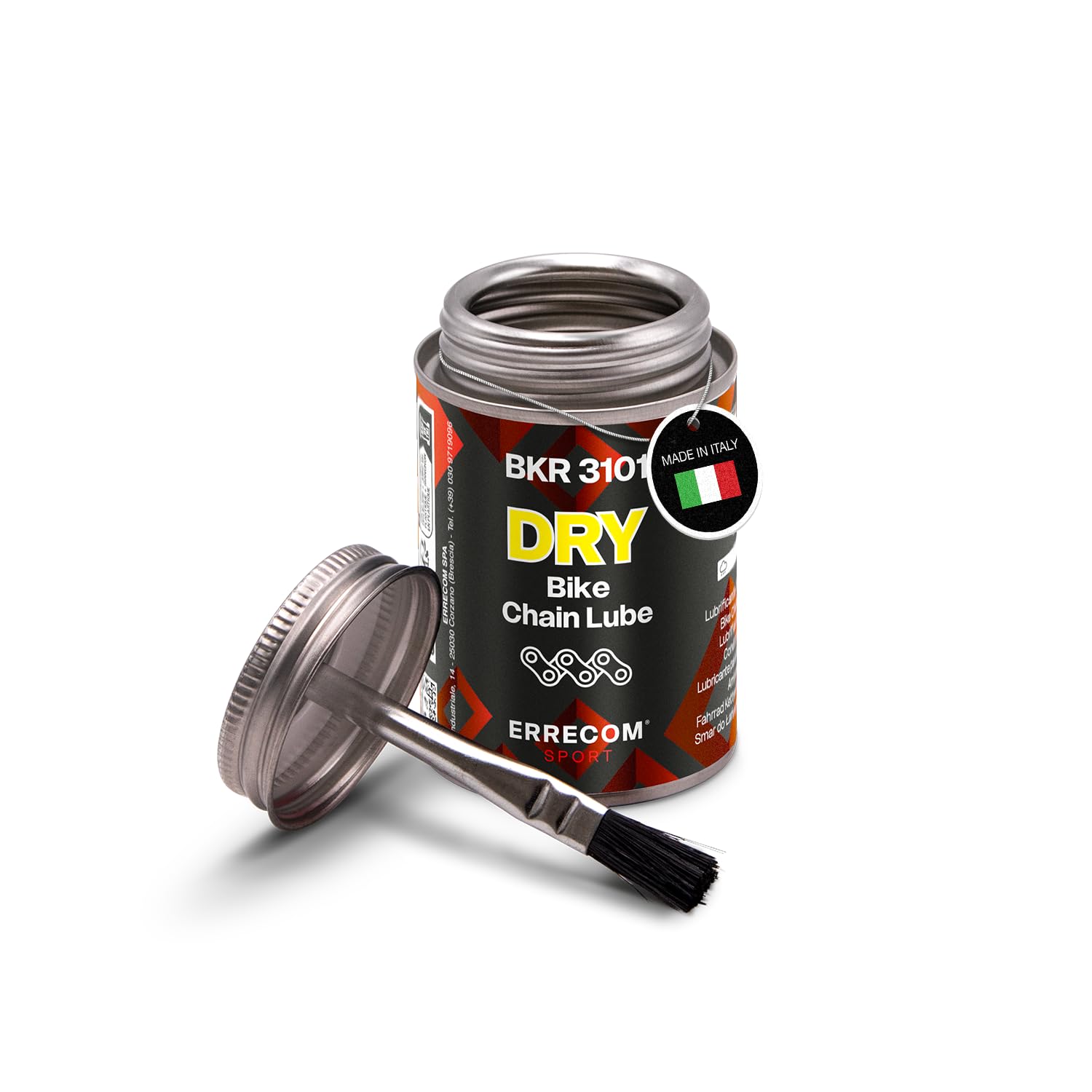 Errecom 1000 Miglia BKR 3101-4 fl oz (120 mL) Can, Dry Lube Bike Chain, for Dry and Dusty Weather Conditions, Brush Included