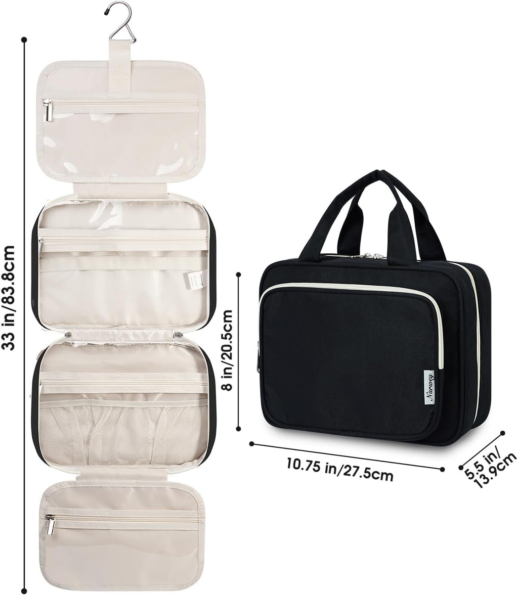 Narwey Hanging Toiletry Bag for Women, Travel Makeup Cosmetic Organizer Bag