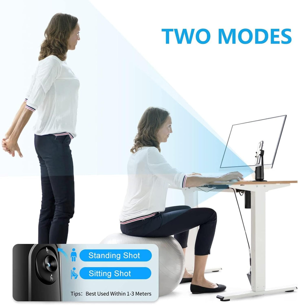 Auto Face Tracking Phone Holder, Auto Tracking Tripod 360° Rotating Cell Phone Mount, Face and Body Tracking Phone Stand, No App Required, Gesture Control and Remote, Rechargeable Battery.（Black）
