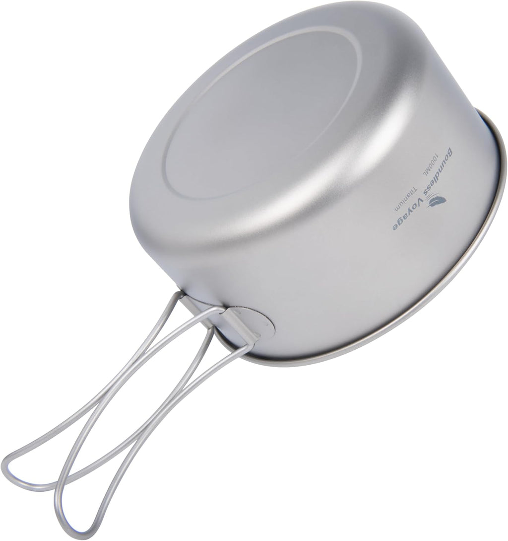 iBasingo Titanium Camping Cookware Ultralight Backpacking Pot Pan Set