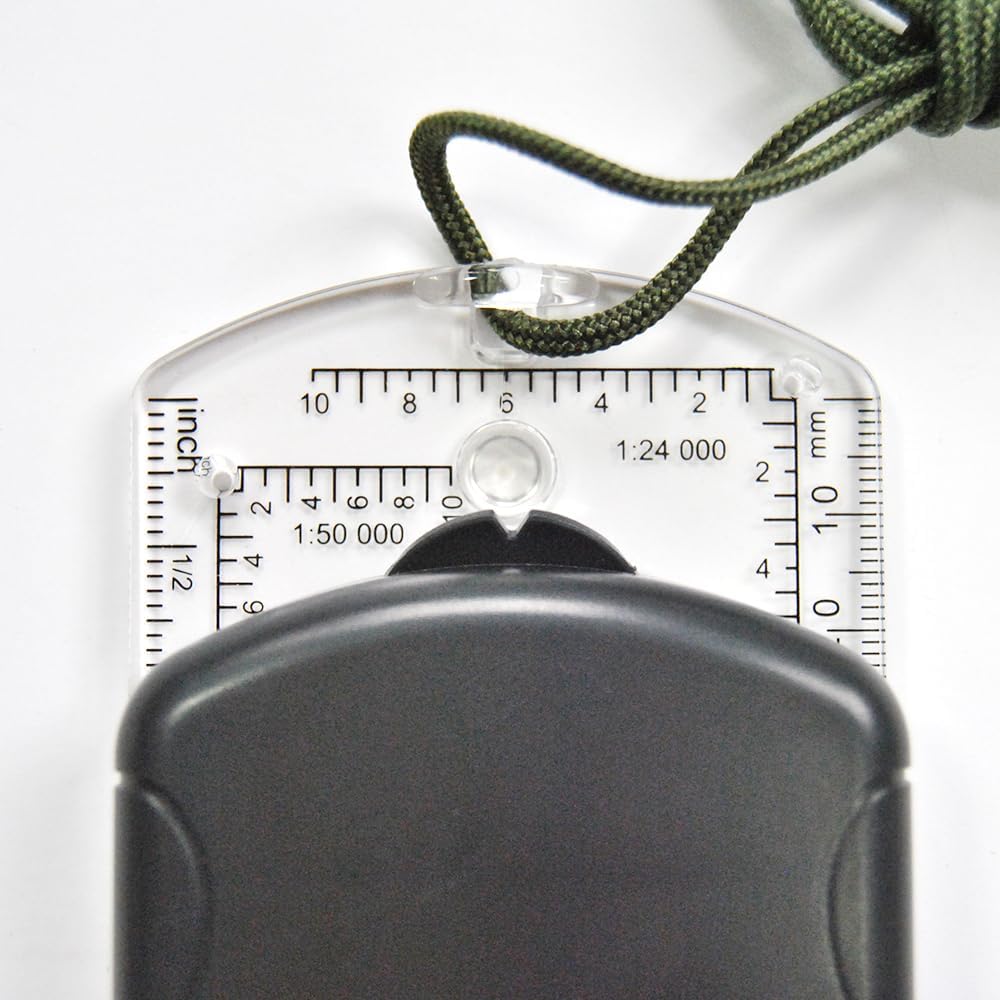 Orienteering Map Compass with Sighting Mirror, Adjustable Declination Clinometer, Night Glowing Dial, Survival Surveying Drawing map Ruler, Professional Field Compass for Map Reading