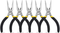 BOOSDEN 5 Inch Small Needle Nose Pliers Mini Jewelry Plier 5 Pack