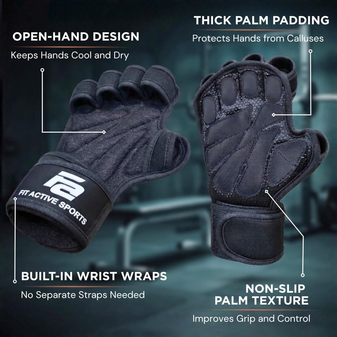 Fit Active Sports Gym Workout Gloves for Men Women Weight Lifting