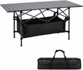 Moosinily Camping Table 4Ft Lightweight Metal Folding Picnic Camp Table Portable Roll-Up Design for Outdoor, Camp, Beach, BBQ, Patio, and Picnic with Carrying Bag 47.2''x21.6''x 19.69''