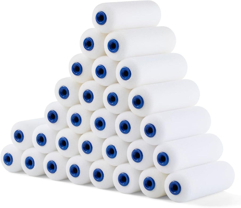 Bates- Foam Paint Roller Covers, 4 Inch, 30 Pack, Bulk High Density